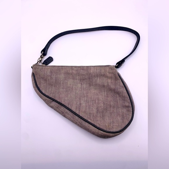 Christian Dior Denim Saddle Pochette-Rare Vintage - Picture 2 of 8